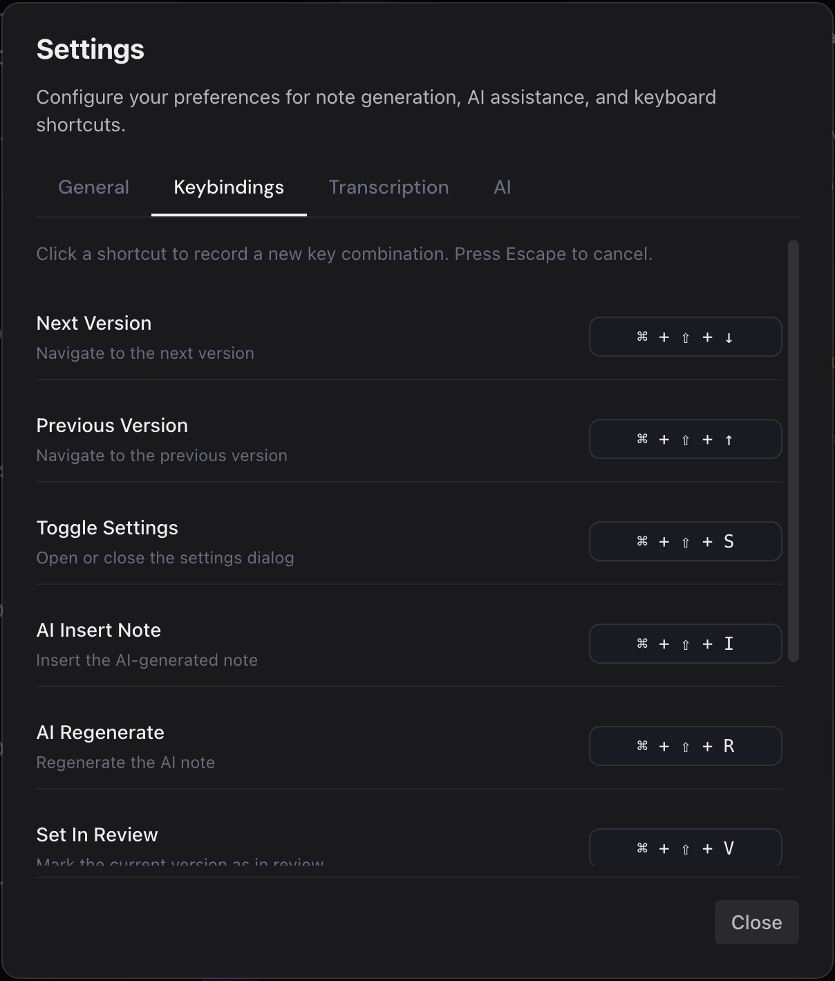 DNA keybindings